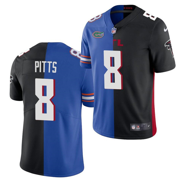 Men's Atlanta Falcons #8 Kyle Pitts 2021 Nave/Black Split Stitched Jersey